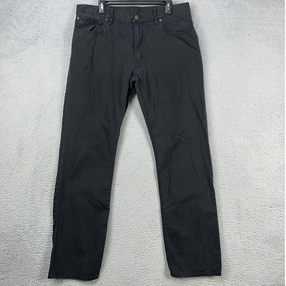 Polo Ralph Lauren Mens Straight Jeans 36X34 Black Dark Wash 5 Pocket Denim Pants